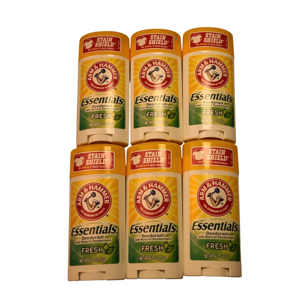 6 Pack Arm & Hammer Essentials Natural Deodorant Fresh 2.5oz Aluminum Free
